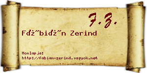 Fábián Zerind névjegykártya